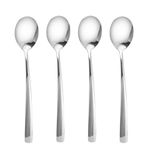 SOLEADER Soup Spoons 4-Piece,8.3 Inch Spoons Silverware,Food Grade Stainless Steel Spoons,Dinner Spoons Set,Heavy Duty Round Spoons,Metal Spoons,Table Spoon,Mirror Polished,Dishwasher Safe