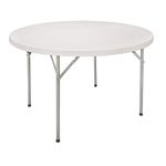 Folding Table, Round, 60" L x 60" W, Polyethylene, White