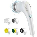 OBEST Electric Spin Scrubber, Cordless Rechargeable Handheld Cleaning Brush with 5 Replaceable Brush Heads, Power Scrubber Mop for Kitchen Bathtub Window Sink Shoes