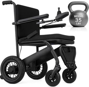 Vive Lightweight Electric Wheelchair for Adults - Foldable Power Wheel Chair - Collapsible, Folding, Ultralight, Motorized, Light Weight Travel Senior Carbon Fiber Mobility Aid - Weighs 35 lbs