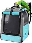 Bird Travel Backpack Cage, Portable Pet Bird Parrot Carrier Breathable Pet Birds Bag, Lightweight Bird Carrier and Small Animals Travel Cage, Multifunctional Pet Bag Backpack (Blue&Grey)