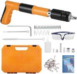 5 Gears Manual Steel Nails Gun Tool with 100 Round Nails, Concrete Nail Gun, Mini Portable Nail Shooting Machine with Safety Glasses, for Cement Wall, Household, Meatalworking