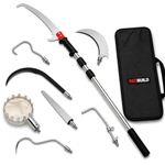 RedBuild 7-in-1 Tree Cutter Tool with 3M Telescopic Pole | Tree Branch Cutter with Long Stick | Branch Cutter for Tree Heavy Duty | Fruit Picker, Thotti, Sickle Cutter, Hook, Pruning Saw