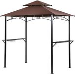 FDW Grill Gazebo 8'x 5' Barbecue Canopy BBQ Gazebo Canopy Tent w/Air Vent Double Vented Roof Tiered Outdoor Large Space Canopy， for Patio and Outdoor Backyard BBQ