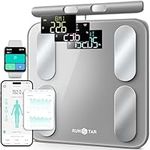 RunStar Digital Bathroom Scale for Body Weight, Body Fat, BMI 28 Measurements, Innovative 8-Electrode Smart Scales FSA&HSA Eligible with Voice Prompt Function High Accurate Bluetooth Weight Machine