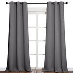 NICETOWN Blackout Thermal Insulated Curtain - Eyelet Top Window Drapery to Reduce Sunlight for Living Room/Bedroom (1 Panel, 42W x 90L, Grey)