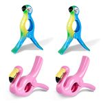 Beach Towel Clips, Sopito 4pcs Towel Clips for Sun Loungers Large Strong Laundry Clip Clothes Pegs Plastic for Sunbeds, Sun Loungers, Pool Chair