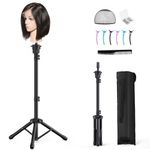 Relx Wig Head Stand - Adjustable Mannequin Head Stand - Wig Stand Tripod for Cosmetology Hairdressing Training (Head Not Included)