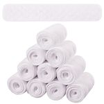 Toulite 10 Pcs Cotton Bra Liners Rectangle Under Bra Pads 3 Layer Bra Sweat Liners for Women Sweating Supplies (White,Medium)