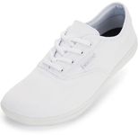 WHITIN Canvas Wide Barefoot Sneakers for Men Toe Box Minimalist Zero Drop Sole Shoes Minimus Extra Width Fit Size 10.5 11 11W Gym Tenis Walking White 44