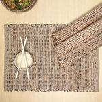 CHARDIN HOME Natural Jute - Ombre Brown Placemats, Set of 4 13x19 Inch Table Mats, Rustic Handmade Boho Placemat, Perfect for Holidays, Dinner Parties and Also Everyday Meals