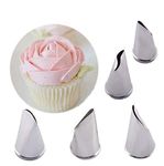 RG 5Pcs/Set Rose Petal Metal Cream Tips Cake Decorating Tools Icing Piping Nozzle