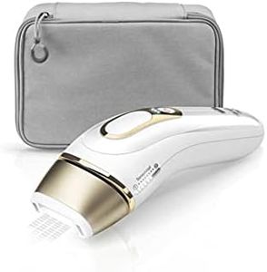 Braun IPL Silk-Expert Pro 5, at Home Hair Removal with Pouch and Venus Razor, Alternative for Laser Hair Removal, Women, White/Gold, PL5014