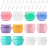 Paifeancodill 12 Pcs Plastic Small Travel Containers for Toiletries, 20ml Refillable Cosmetics Makeup Jars with Lids, Leakproof Lotion Cosmetic Container Jars for Cream Sample Makeup Lids Makeup