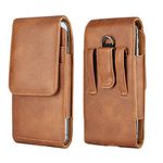 Tiflook Phone Holster for Samsung Galaxy S24 S23 S22 S21 S20 FE S10 S9 A51 A52 A53 Note 20 Note 10 Plus LG Stylo 5 PU Leather Case Pouch Belt Phone Holder with Belt Clip,Brown