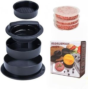 3 in 1 Burger Press,Burger Press Patty Maker, Hamburger Mold Kit for Stuffed Burgers with 100 Wax Papers,Non-StickMeat Beef Veggie Hamburger Mold for BBQ