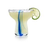 Libbey Blue Ribbon Stemless Margarita Glasses, Shallow Bowl Lightweight Margarita Glasses Set of 6, Margarita Set for Parties