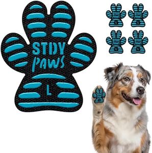 Steady Paws Anti-Slip Paw Stickers for Dogs Feet - Non-Slip Paw Pads for Traction on Hardwood & Tile Floors - Breathable Adhesive Friction Foot Grips for Senior & Injured Dogs – 24 Pads (Size L)