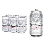 Budweiser Zero Non-Alcoholic Beer, 355 mL Cans, Pack of 6, Full-Flavoured, 0.0% Alcoholic Beer