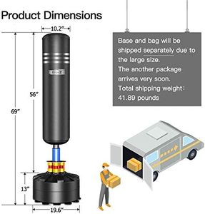 Dripex Free Standing Punch Bag 5.7ft – Black Boxing Training Bag