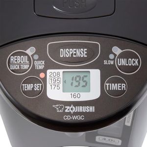 Zojirushi CD-WGC40TS Micom Water Boiler & Warmer 4.0 Liter, Silver Dark Brown, PFAS-free & BPA-free