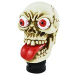 Temzzer Skull Resin Car Handle Shift Knob Heavy Shiny Transmission Gear Shift Lever Head for Most Manual Automotive Vehicles (Beige)