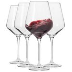 Krosno Red Wine Glasses Set of 4 | 16.6 oz | Avant-Garde Collection | Crystal Glass | Perfect for Home, Restaurants and Parties | Dishwasher Safe