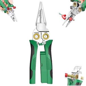 8 in 1 Wire Stripper with Voltage Tester, Upgrade Wire Strippers Pinzas De Electricidad, Multi-function Electric Wire Stripping Tool for Cutting and Pulling Pliers, Electrician Repair Tool (Green)