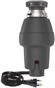 GarveeTech Garbage Disposal 1/2 HP, Continuous Feed Food Waste Disposer with Air Switch & Flange Seal, Stainless Steel Garbage Disposer, Compact Food Waste Grinder for Kitchen Sink, Grey
