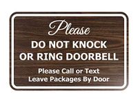 Signs ByLITA Classic Framed DO NOT Knock OR Ring DOORBELL (Walnut) - Small