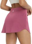 BALEAF Womens Tennis Skirt Skorts for Woman High Waisted Golf with Shorts Pockets Athletic Running Rose Red L