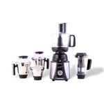 Wonderchef Galaxy Food Processor 750W Mixer Grinder, 100% Copper Motor, 4 Jars + FP attachment, Black & Grey, 5 Year Warranty by Wonderchef