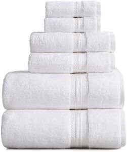 Springtree Home Quick Dry 100% Cotton Bath Towel Set | 6-Piece Set | White