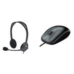 Logitech H111 Wired On Ear Headphones with Mic Black