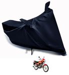 Auto Hub Waterproof Bike Body Cover Compatible with Hero HF Deluxe, Coated, Mirror Pocket, Belt Buckle Zed Black