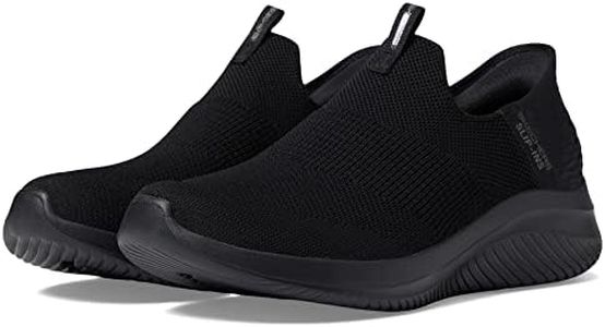 Skechers Women's Hands Free Slip-Ins: Ultra Flex 3.0 Laceless Sneaker, Cozy Streak - Black/Black, US 8.5