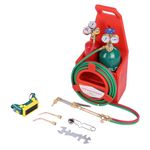 Oxy Acetylene Torch Kit, Torches Set with Cutting Torches,Oxygen Acetylene Cutting Brazing Welding Torch Kit with Brazing Regulator Long Pipe Brass Nozzle Welding Pressure Gauge Red