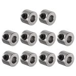 sourcing map 10pcs Set Screw Collars 4mm Bore Stainless Steel Shaft Collars, 9mm OD, 7mm Width, Landing Gear Stopper Wheel Collar