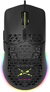 Lightweight Gaming Mouse with PMW3389 Sensor, 50 to 16000CPI, Delux 67G (2.36oz) Paracord Cable, Omron Switch, RGB Backlit, 7 Programmable Buttons and On-Board Software M700BU Black