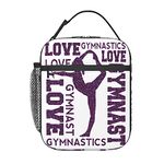 Me Love Gymnastics Gymnasts Insulated Lunch Bag Lunch Box Lunch Tote Cooler Reusable Lunch Pail Outdoors Meal Bag For Women Men