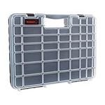 Portable Storage Case with Secure Locks and 55 Small Bin Compartments for Hardware, Screws, Bolts, Nuts, Nails, Beads, Jewelry and More by Stalwart