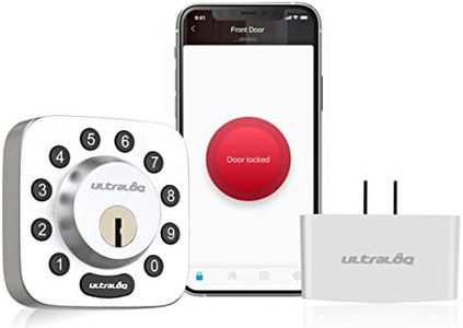 ULTRALOQ U-Bolt Smart Lock (Satin Nickel) + Bridge WiFi Adaptor, 5-in-1 Keyless Entry Door Lock with WiFi, Bluetooth and Keypad, Smart Door Lock Front Door, Digital Deadbolt Lock