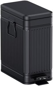 GibHerz Small Trash Can with Lid Soft Close-10L/2.6 Gal Stainless Steel Outdoor Dog Poop Garbage Can-Metal Waste Bins with Pedal for Bathroom Bedroom Office-Black