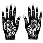 Ivana's Heena Mehandi Tatto Stencil Set for | Hand | Body | Fingure | Face | Heena Art Temporary Tatto for Kids, Girls & Women, Design - NIV-18, Black, M