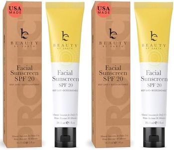 Face Sunscreen SPF 20 - Mineral Sunscreen Face, Reef Friendly Sunscreen With Natural & Organic Ingredients, Biodegradable Sunscreen, Zinc Oxide Sunscreen for Daily Use, Facial Sunscreen Travel Size