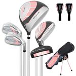 XDriveMax 6 Pieces Kids Golf Club Set, Junior Golf Club Set Ages 12-14 Includes Stand Bag, 1# Drive, 5# Hybrid, 6/7#, 9/P# Irons and Putter Right Hand for Boys Girls