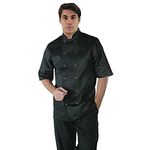 Whites Chefs Apparel A439-M Vegas Chef Jacket, Short Sleeve, Black