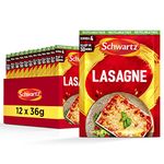 Schwartz Lasagne Recipe Mix 36 G | Serves 4 | Pack of 12 | Rustic Italian Dish | With Sweet Garlic, Fragrant Bay Leaves, Basil and Oregano | Quick and Easy Preparation | Suitable for Vegans