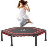 Dolphy 50" Hexagon Trampoline Rebounder Exercise Jumping Cardio Trainer, Covered Bungee Rope System for Adults/Kids/Indoor/Outdoor/Garden/Yoga Workout Fitness - Max Limit 100kg.