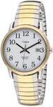 Timex Men's Easy Reader 38mm Watch – Two-Tone Case White Dial with Two-Tone Stainless Steel Expansion Band